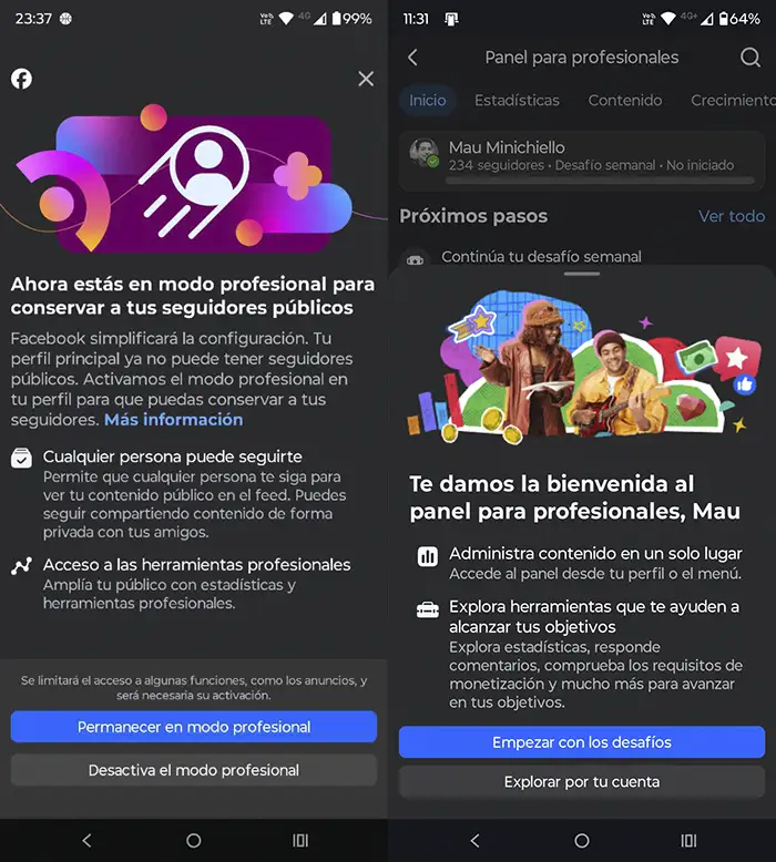 Que es el Modo Profesional de Facebook